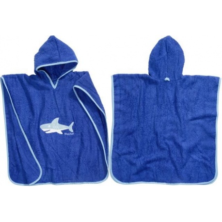 Poncho marine (blauw met wit)