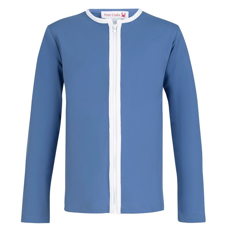 UV Shirt Nordic Blue met rits - lange mouw