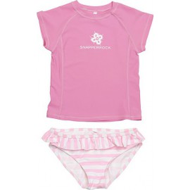 UV shirt en zwemshort Pink & white stripe