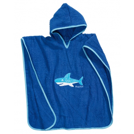Poncho marine (blauw met wit)