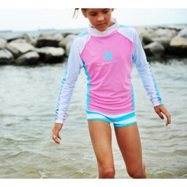 UV shirt & short Pink Aqua (lange mouw)