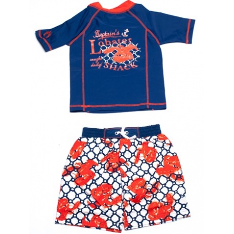 UV shirt en boardshort blue lobster UV shirt en boardshort blue lobster