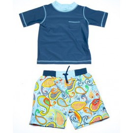 UV shirt en boardshort paisley blue UV shirt en boardshort paisley blue