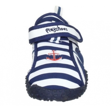 Waterschoenen blauw met witte strepen