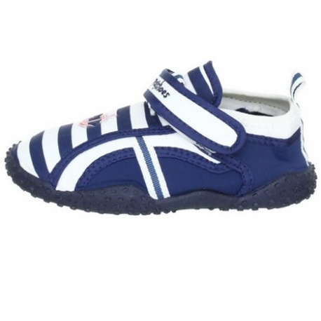 Waterschoenen blauw met witte strepen