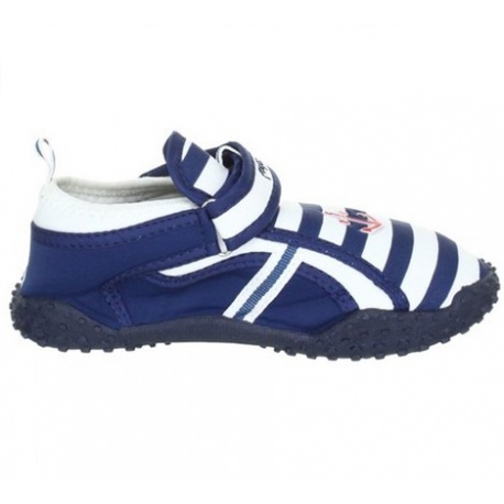 Waterschoenen blauw met witte strepen