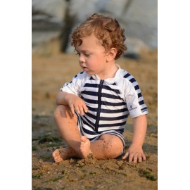 UV Badeanzug Baby Navy White stripes