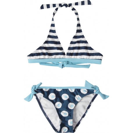 UV shirt rits blauw met bikini | 3 delige uv set meisjes