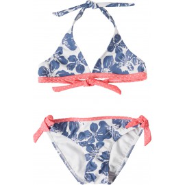 uv shirt roze met blauwe flower bikini | 3 delige uv set meisjes