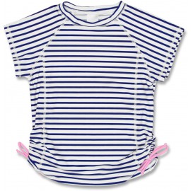 UV shirt donker blauw met witte lijnen | UV shirt meisje