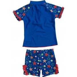 UV shirt en zwembshort rood met witte stippen UV shirt en zwembshort rood met witte stippen