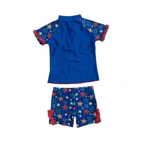 UV shirt en zwembshort rood met witte stippen UV shirt en zwembshort rood met witte stippen