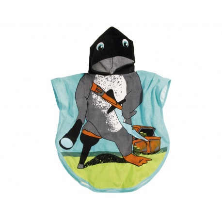 Poncho marine (blauw met wit)