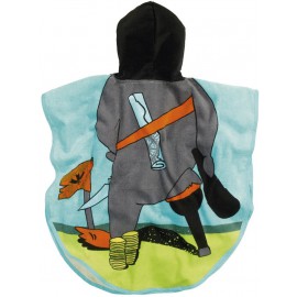 Poncho marine (blauw met wit)