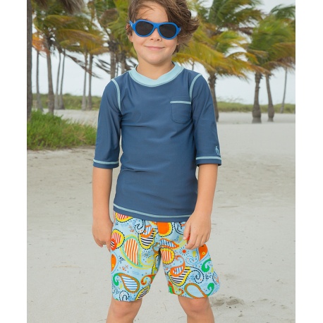 UV shirt en boardshort paisley blue UV shirt en boardshort paisley blue