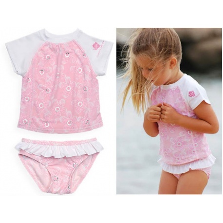 UV shirt & short Pale pink sparkle UV shirt & short Pale pink sparkle