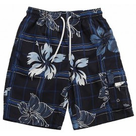 UV shirt White & boardshort Navy hibiscus UV shirt White & boardshort Navy hibiscus