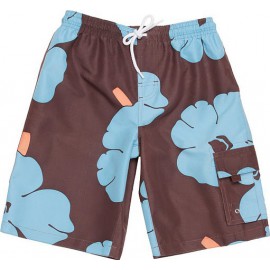 UV shirt White & boardshort Navy hibiscus UV shirt White & boardshort Navy hibiscus