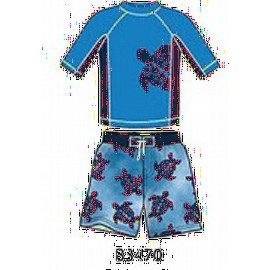 UV shirt & boardshort Red Blue UV shirt & boardshort Red Blue