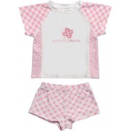 UV shirt & short Pink Check UV shirt & short Pink Check