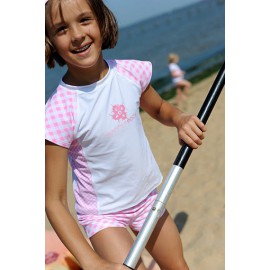 UV shirt & short Pink Check
