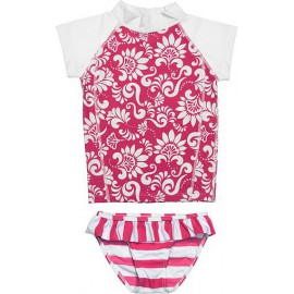 UV shirt & short Red & White flower