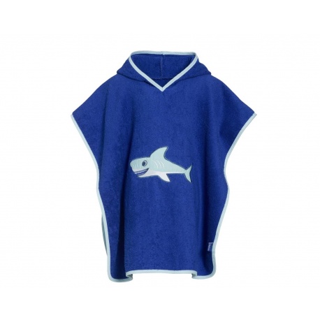 Poncho marine (blauw met wit)