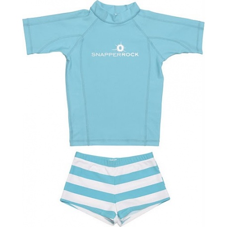 UV shirt & short Aqua & white stripe UV shirt & short Aqua & white stripe