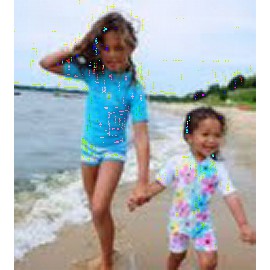 UV shirt & short Aqua & white stripe UV shirt & short Aqua & white stripe