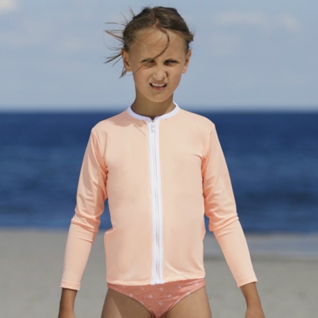 UV Shirt Peach mit langen Ärmeln mit Reißverschluss (YKK)  UV Shirt Peach mit langen Ärmeln mit Reißverschluss (YKK)