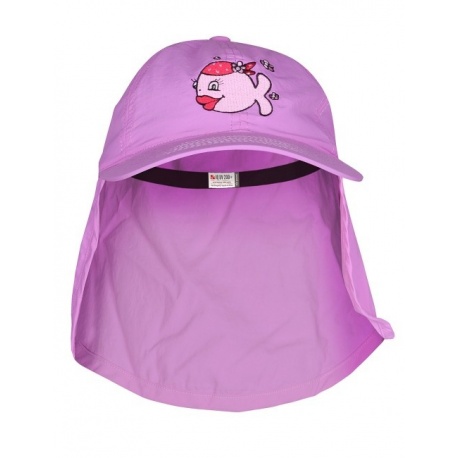 Mädchen UV-Kappe mit Nackenschutz | Sonnenhut mit Nackenschutz Pink IQ_UV