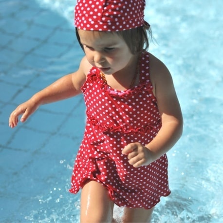 UV strandjurkje Rood met witte stippen