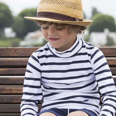 UV-Shirt Weiß Blau Langarm | Badeshirt Kind UV-Shirt Weiß Blau Langarm | Badeshirt Kind