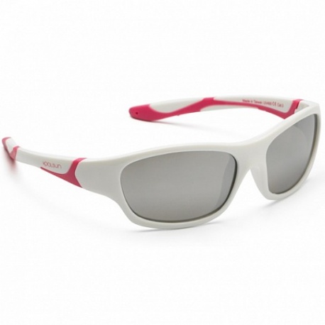 Zonnebril - White & Cabaret - Silver Revo - 6-10 years - Koolsun - SPORT  Zonnebril - White & Cabaret - Silver Revo - 6-10 years - Koolsun - SPORT