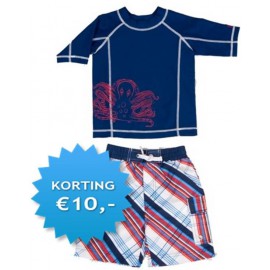 UV shirt & boardshort Red Blue