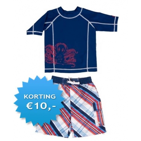 UV shirt & boardshort Red Blue UV shirt & boardshort Red Blue