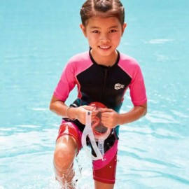 AMZQJD Mädchen Kinder Neoprenanzug 3MM Neopren Schwimmanzug UV Schutz Langarm Wärmehaltung Tauchanzug Badeanzüge Wetsuit für Wassersport 