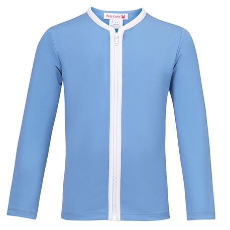 UV shirt Dusty Blue met rits - lange mouw