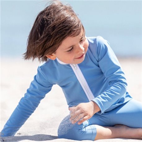 UV shirt Dusty Blue met rits - lange mouw UV shirt Dusty Blue met rits - lange mouw