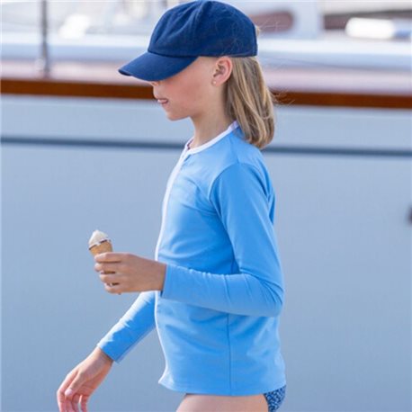 UV shirt Dusty Blue met rits - lange mouw UV shirt Dusty Blue met rits - lange mouw