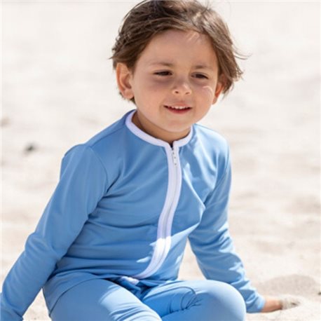 UV shirt Dusty Blue met rits - lange mouw UV shirt Dusty Blue met rits - lange mouw