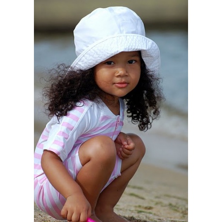 UV Badeanzug Baby Pink White stripes