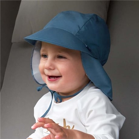 Navy Blau L Baby Kinder Sonnenhut Nackenschutz Mütze Kompletter Schutz 