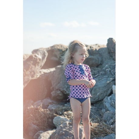 UV shirt en zwemshort Purple Dots