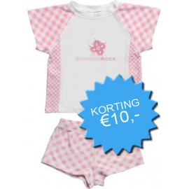 UV shirt & short Pink Check UV shirt & short Pink Check