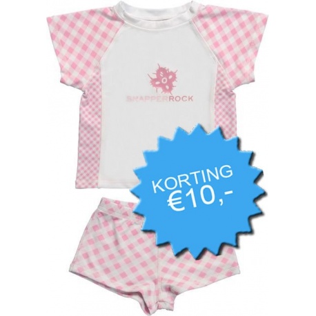 UV shirt & short Pink Check UV shirt & short Pink Check